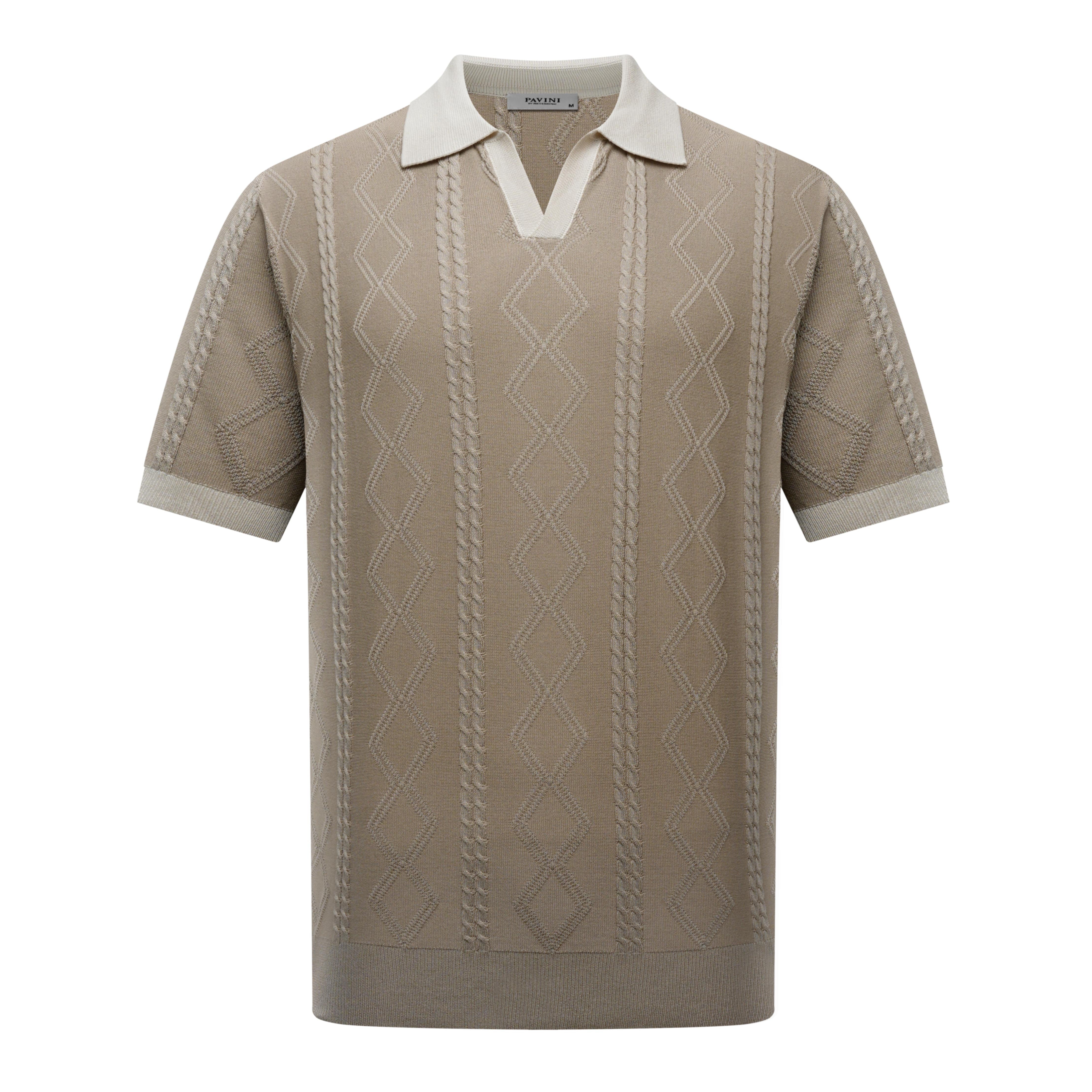 Luxury Textured Knit Polo Shirt