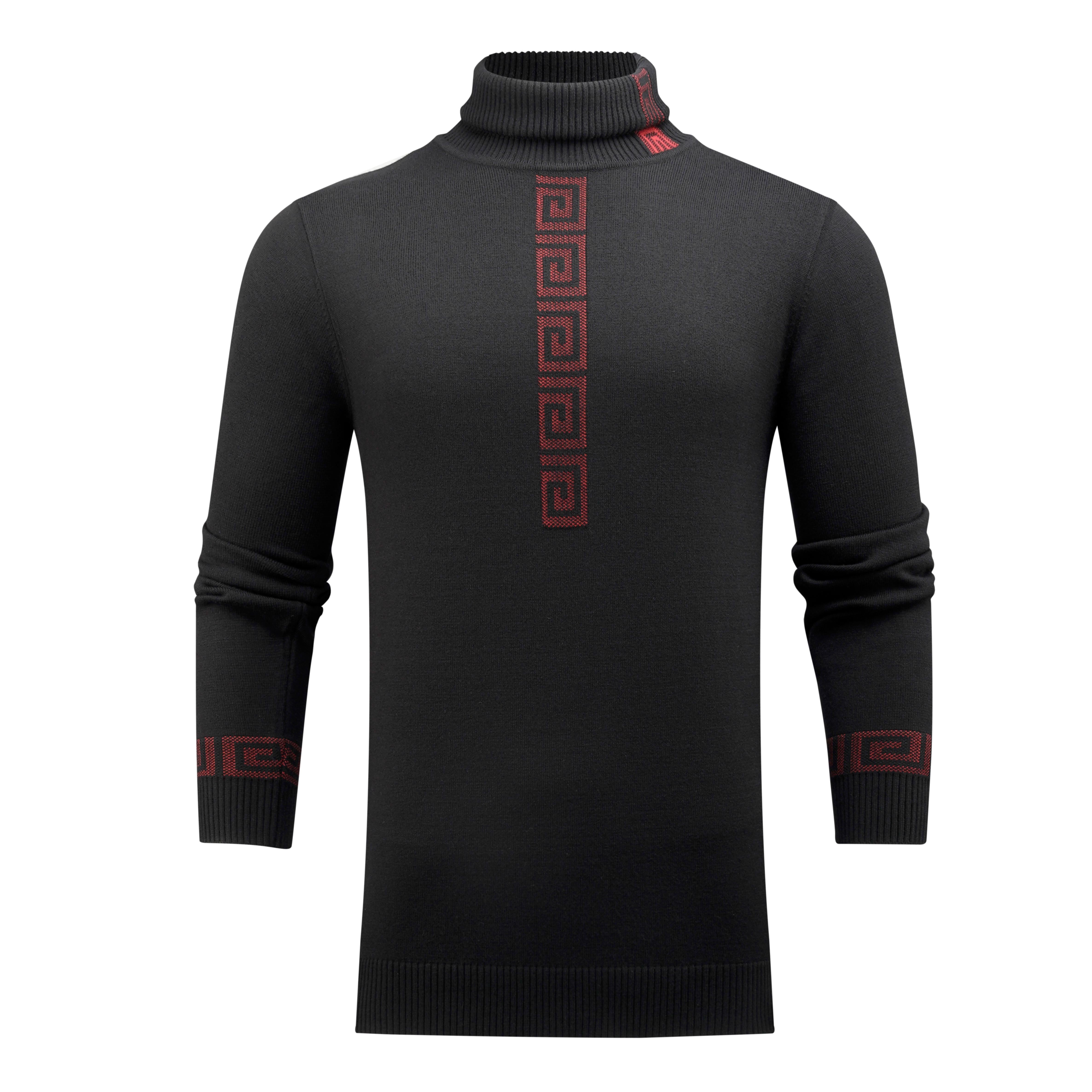 Pattern Turtleneck Sweater