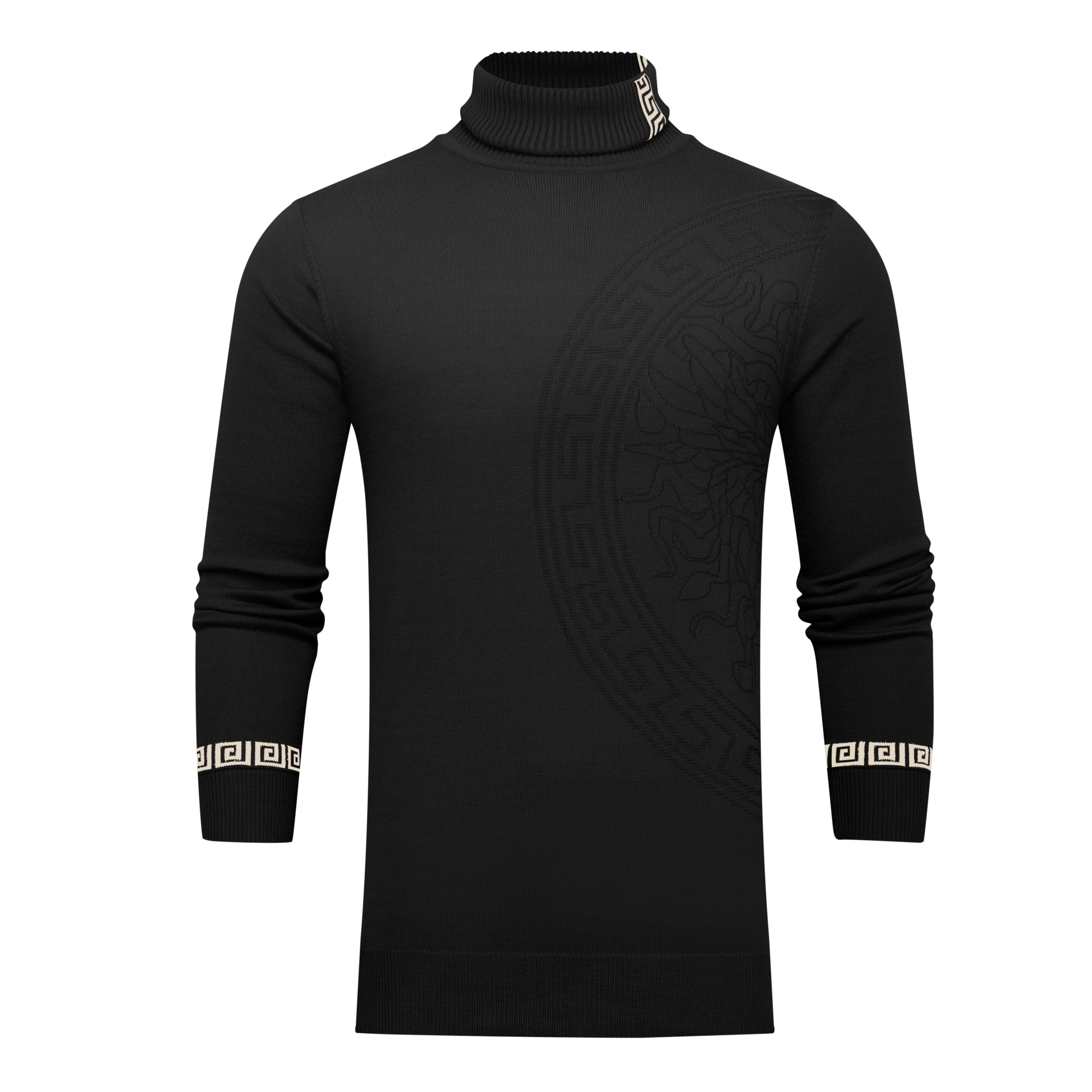 Premium Jacquard Turtleneck Sweater