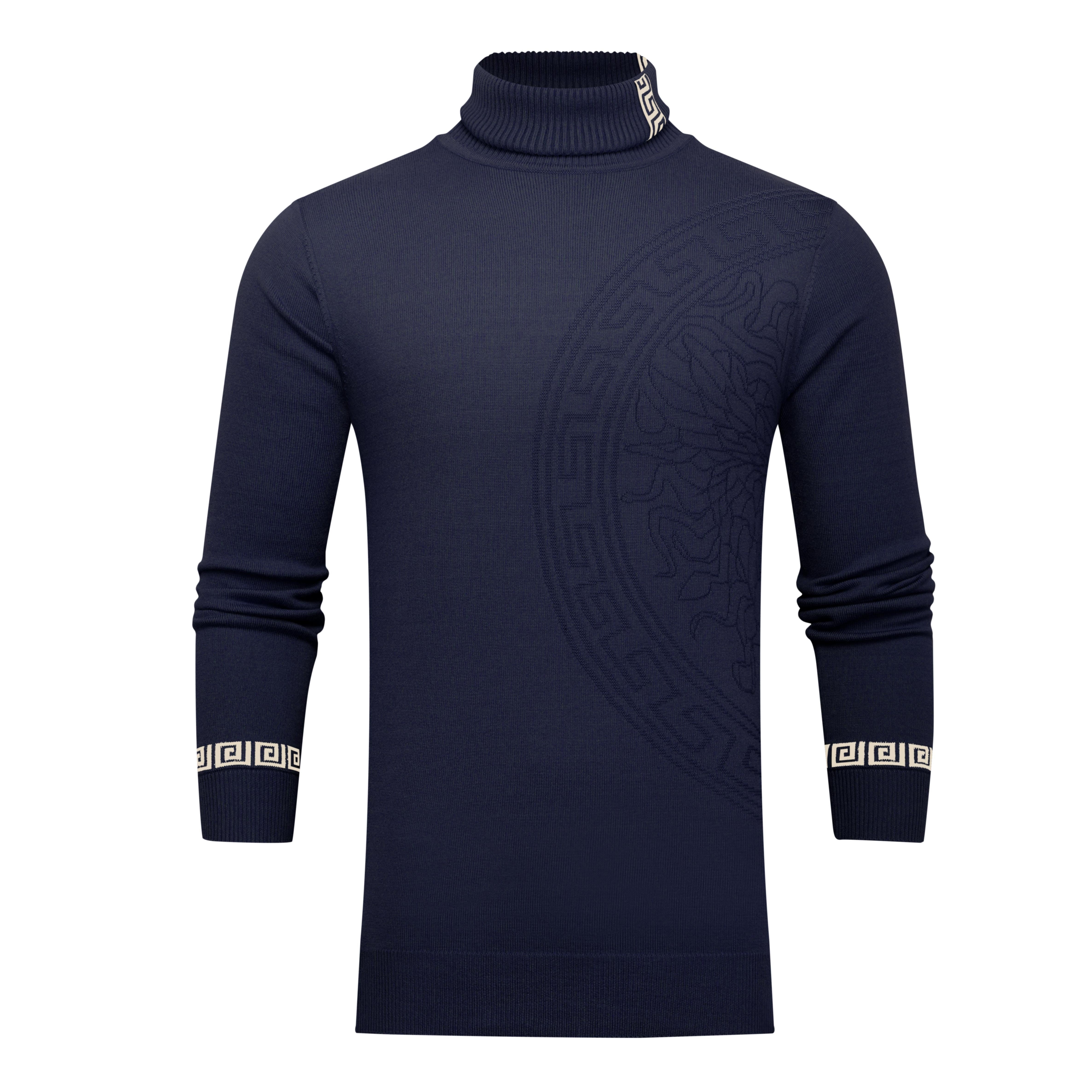 Premium Jacquard Turtleneck Sweater