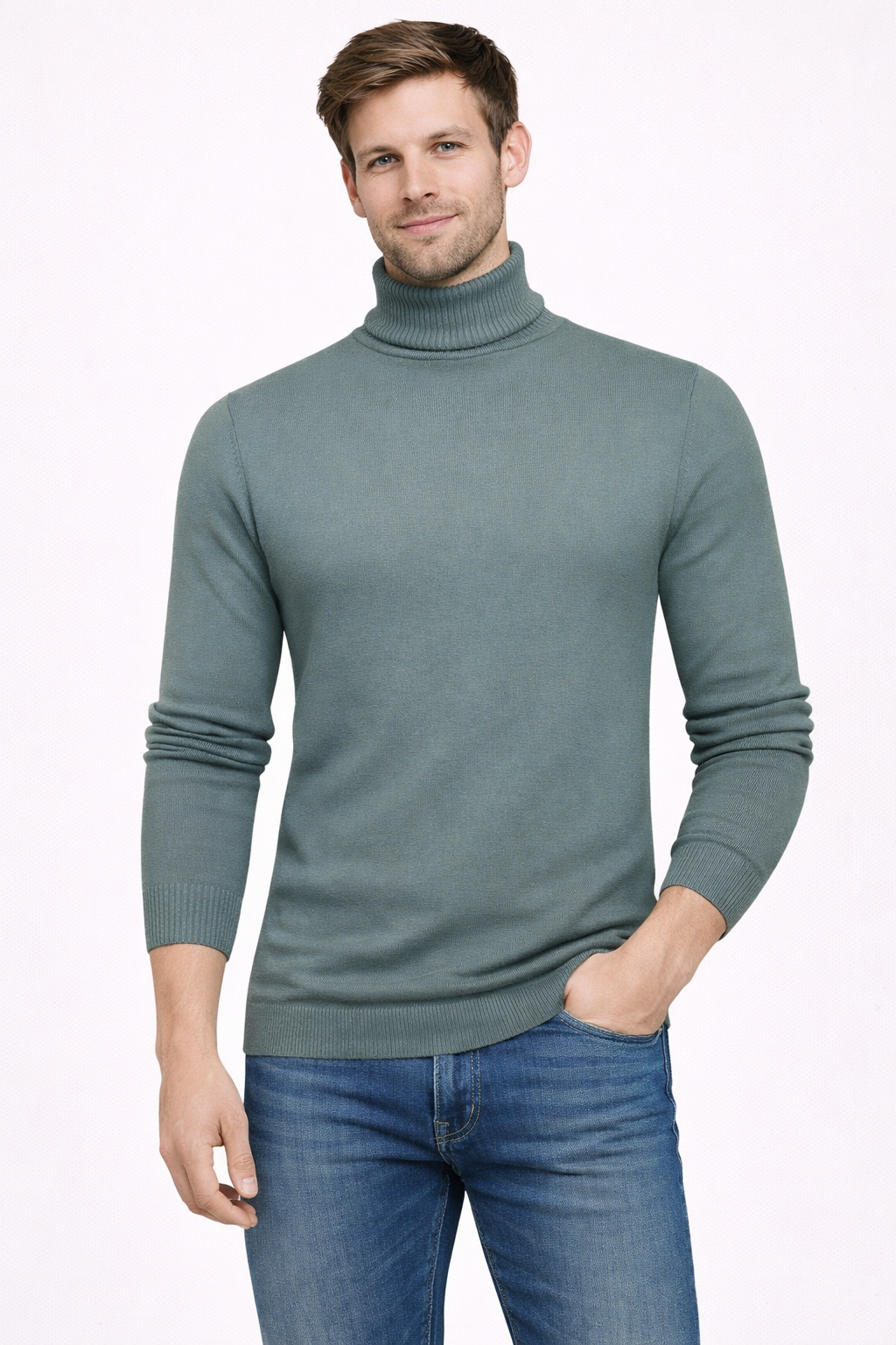 Men’s Solid Turtleneck Sweater