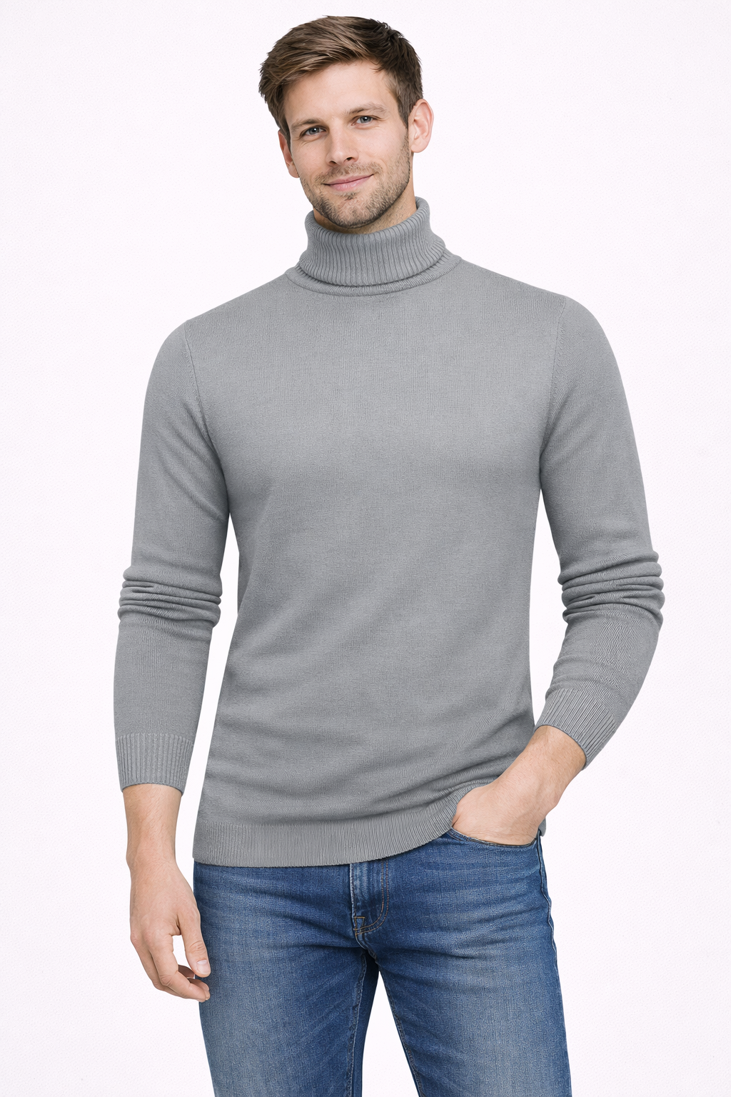 Men’s Solid Turtleneck Sweater
