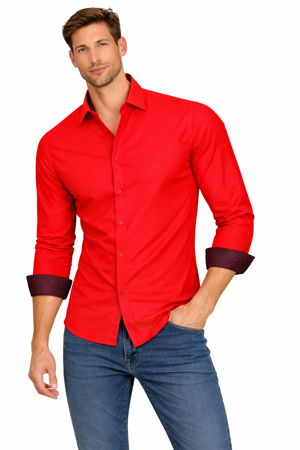 PAVINI MEN Tone-on-Tone Dot Long Sleeve Button-Down Shirt