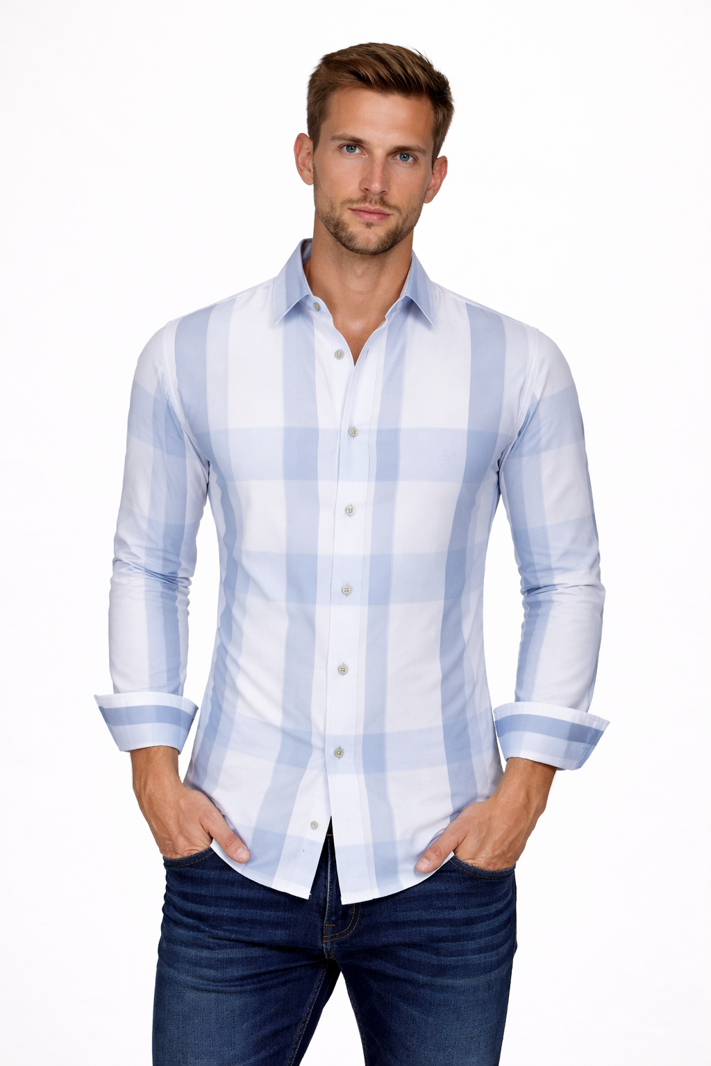 Pavini Long Sleeve Men's Plaid Shirt