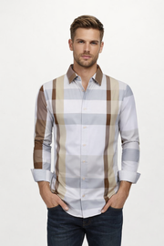 Pavini Long Sleeve Men's Plaid Shirt