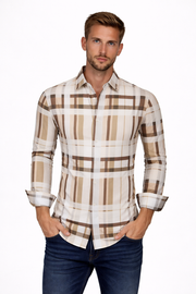 Pavini Long Sleeve Men's Plaid Shirt