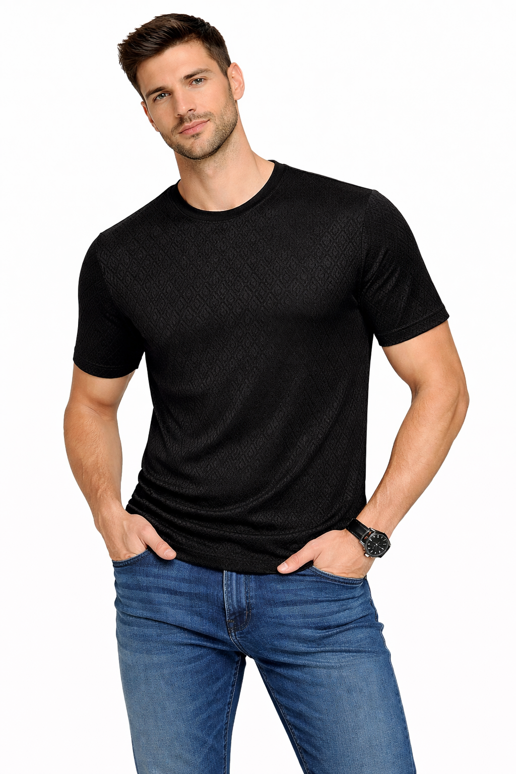 Textured Crewneck T-Shirt