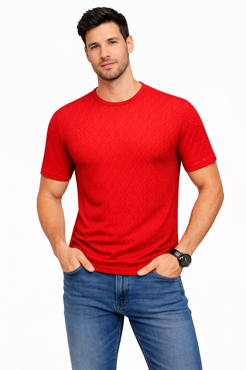 Textured Crewneck T-Shirt