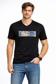 V-Neck Graphic T-Shirt – Art Panel Emblem