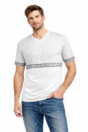 PAVINI Monogram Panel Tee – “ITALY” Band Detail
