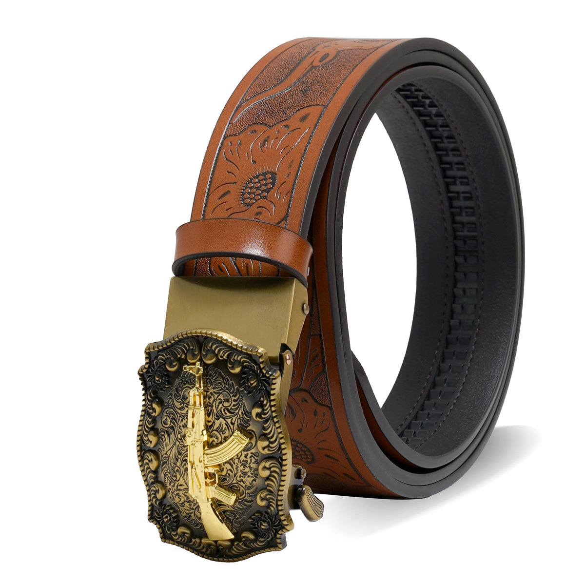Pavini Rifle Motif Buckle Western Belt - WB-611