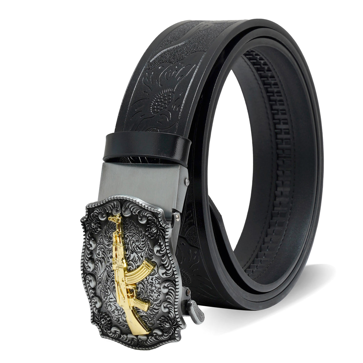 Pavini Rifle Motif Buckle Western Belt - WB-611