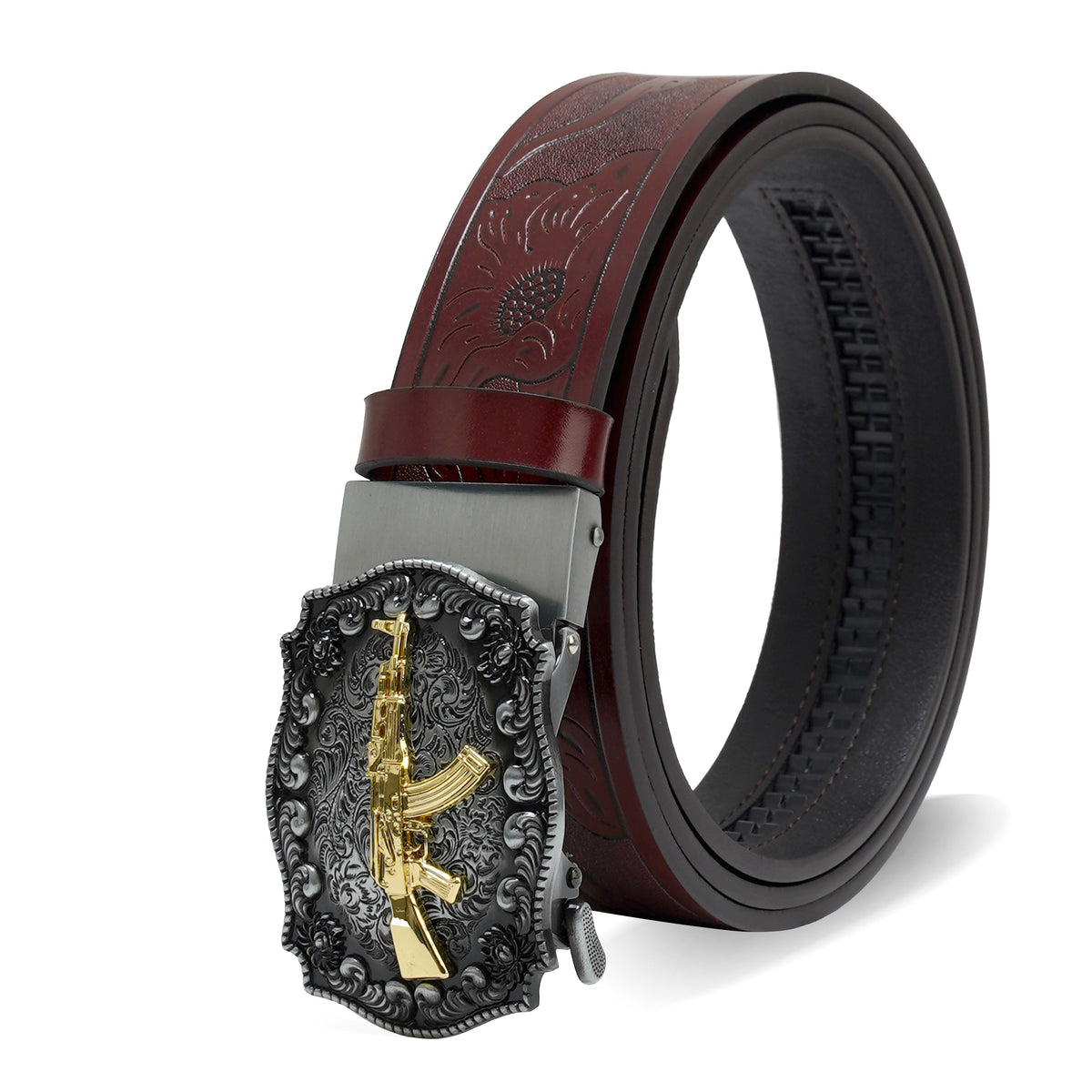 Pavini Rifle Motif Buckle Western Belt - WB-611