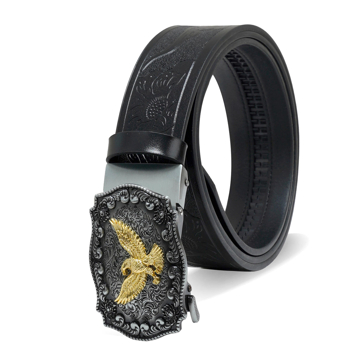 Pavini Eagle Scroll Buckle Western Belt - WB-614