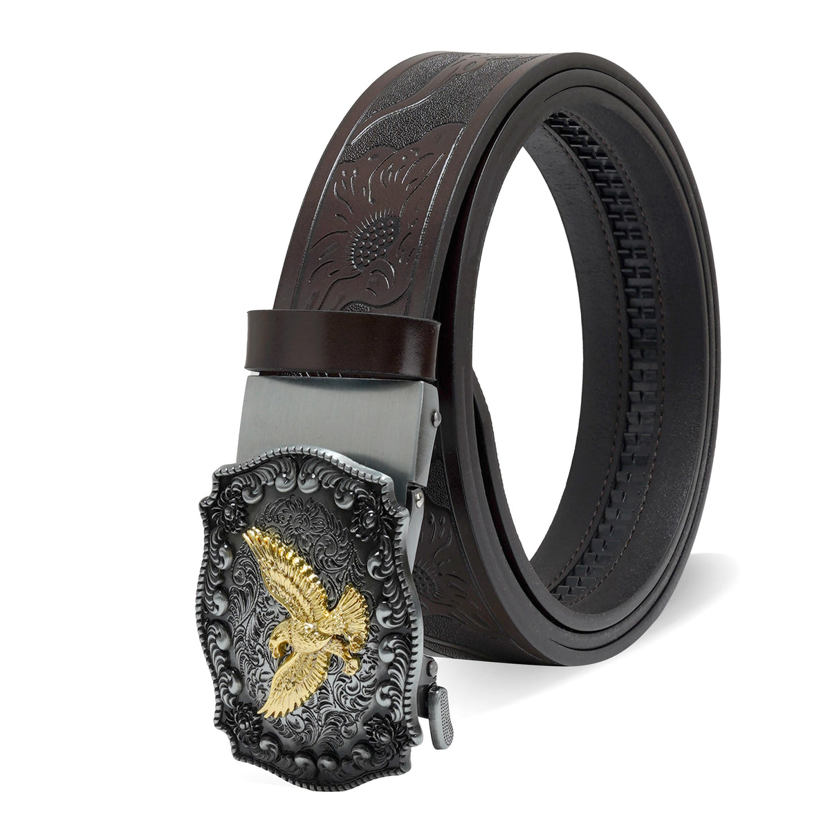 Pavini Eagle Scroll Buckle Western Belt - WB-614