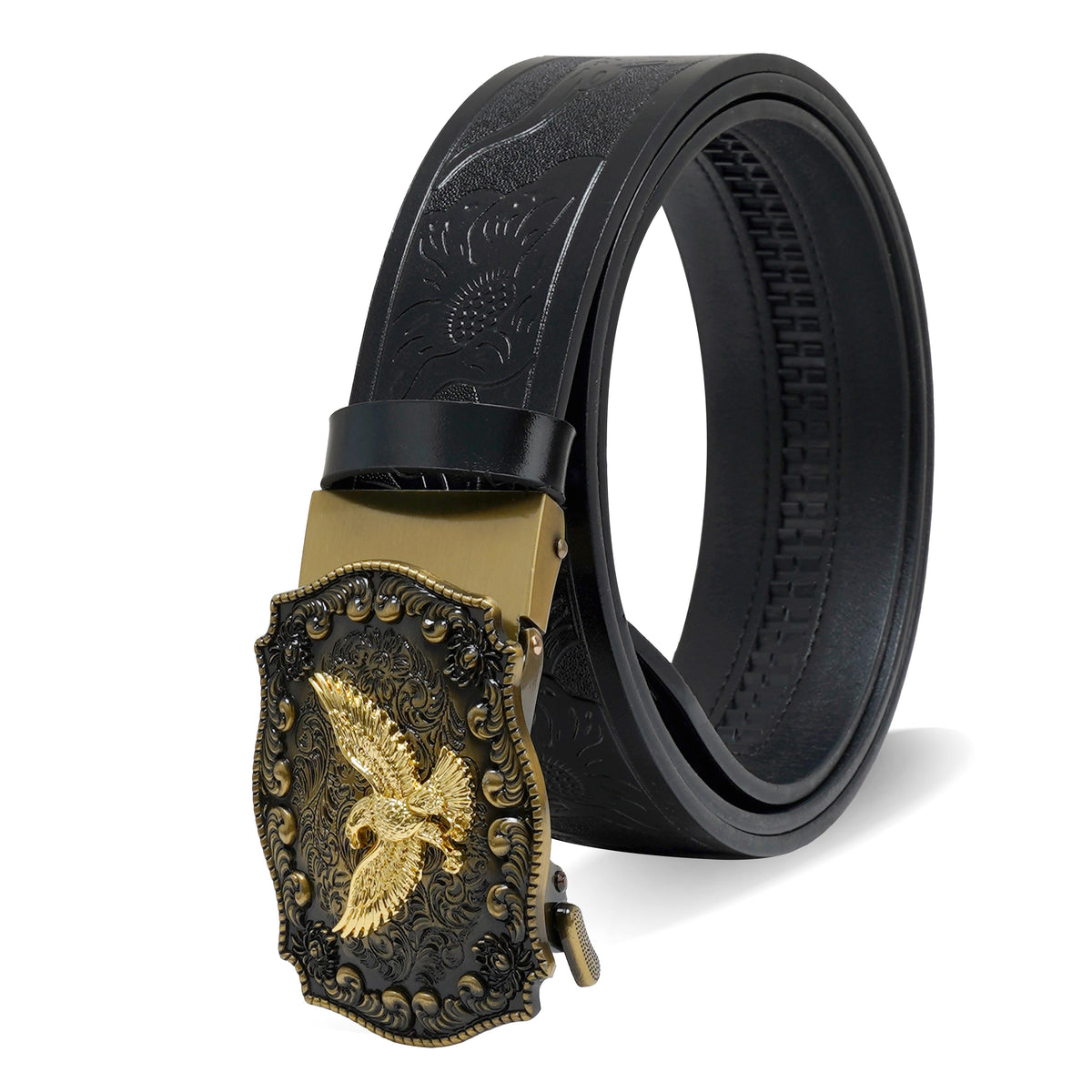Pavini Eagle Scroll Buckle Western Belt - WB-614