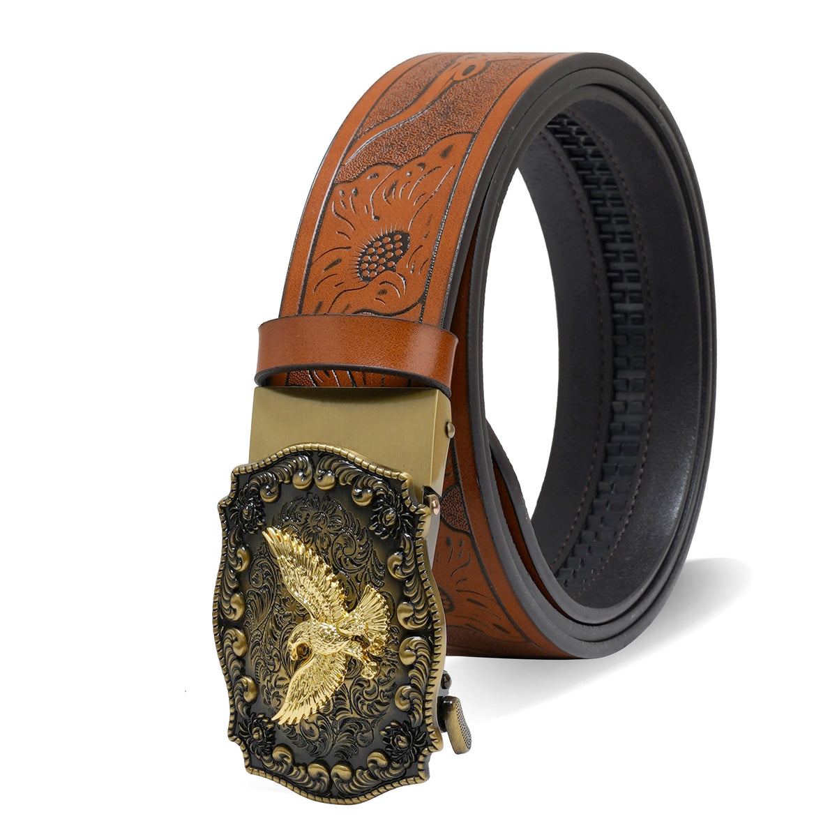 Pavini Eagle Scroll Buckle Western Belt - WB-614