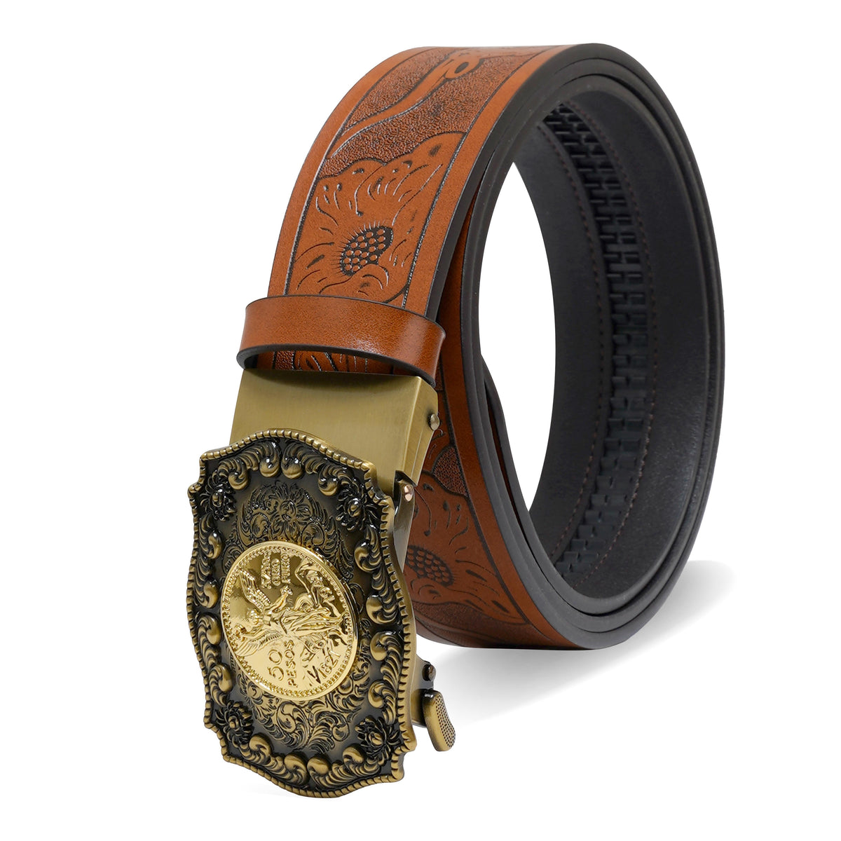 Pavini Coin Medallion Buckle Western Belt - WB-616