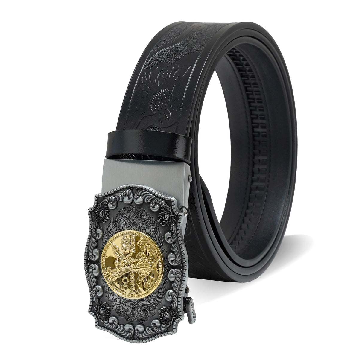 Pavini Coin Medallion Buckle Western Belt - WB-616