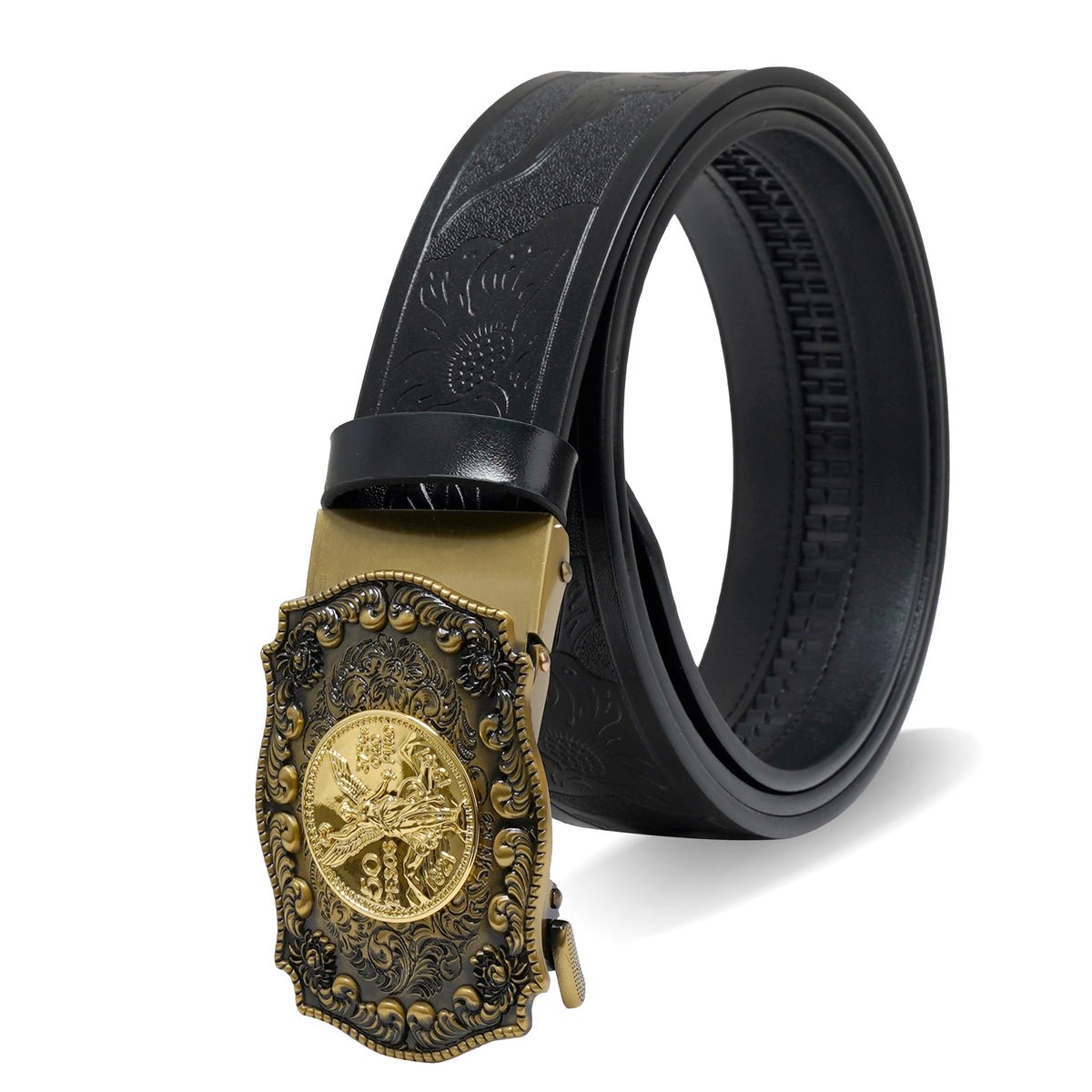 Pavini Coin Medallion Buckle Western Belt - WB-616