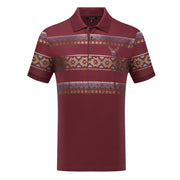 Men’s Polo Shirt with Aztec Pattern Chest & Sleeve Design