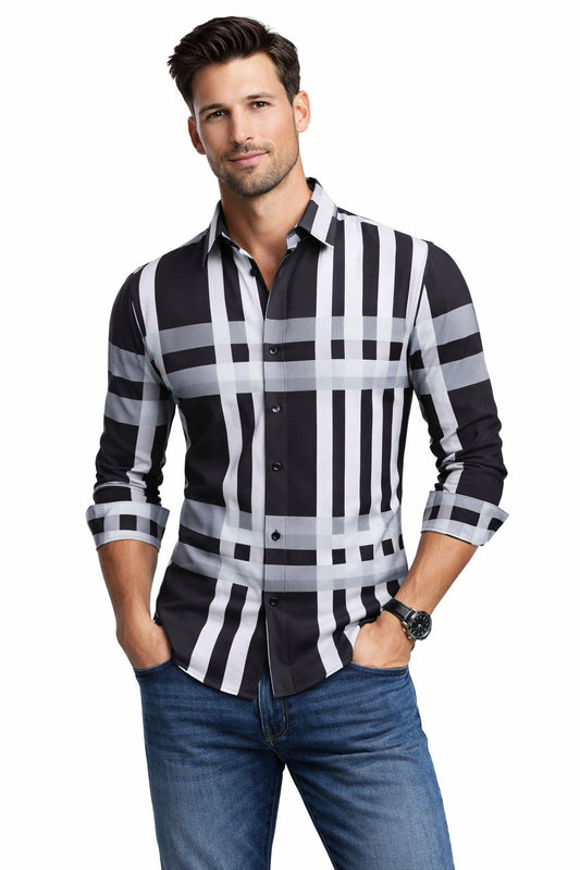 Pavini Long Sleeve Plaid Casual Shirt
