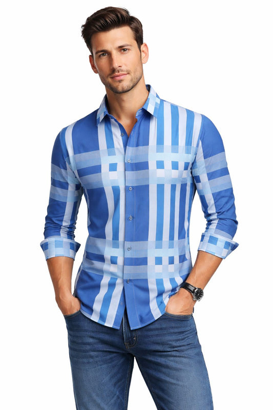 Pavini Long Sleeve Men's Plaid Shirt