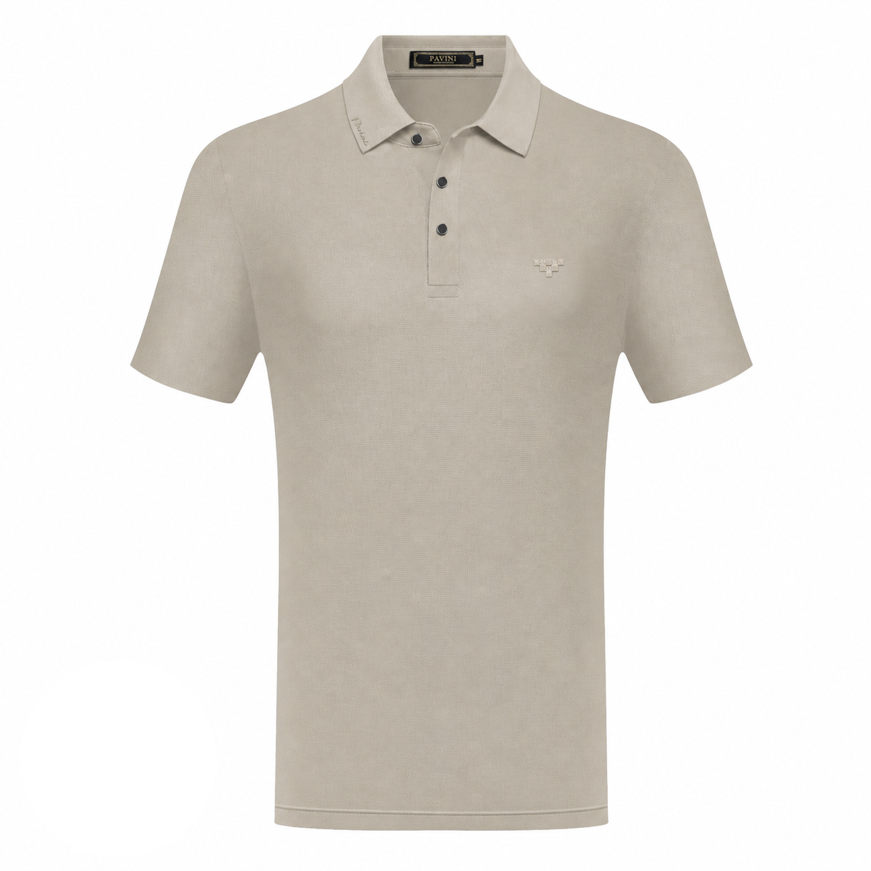 Short Sleeve Textured Polo with Logo Detail